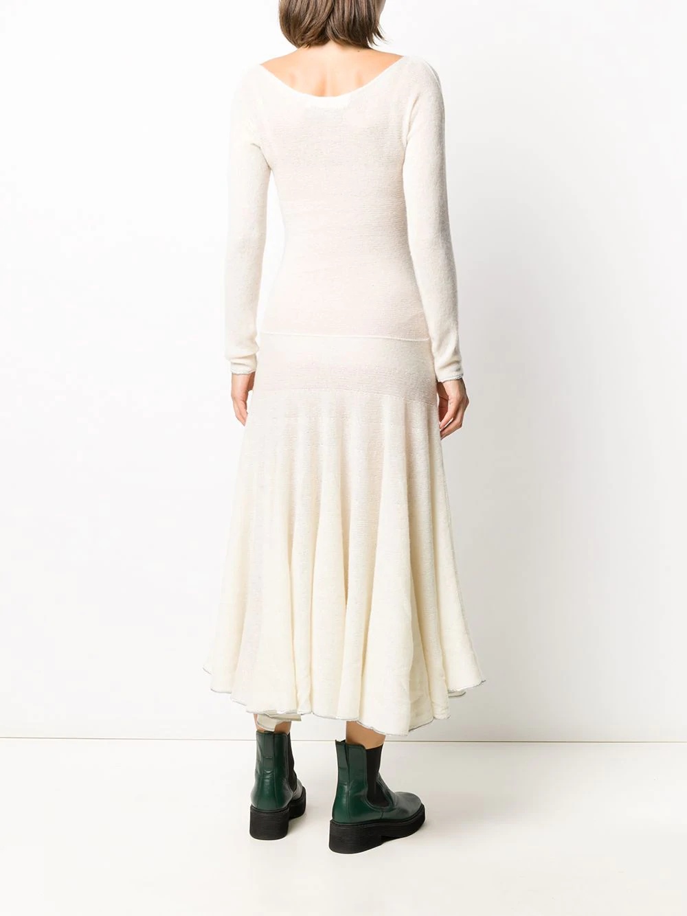 cashmere pleated long dress - 4