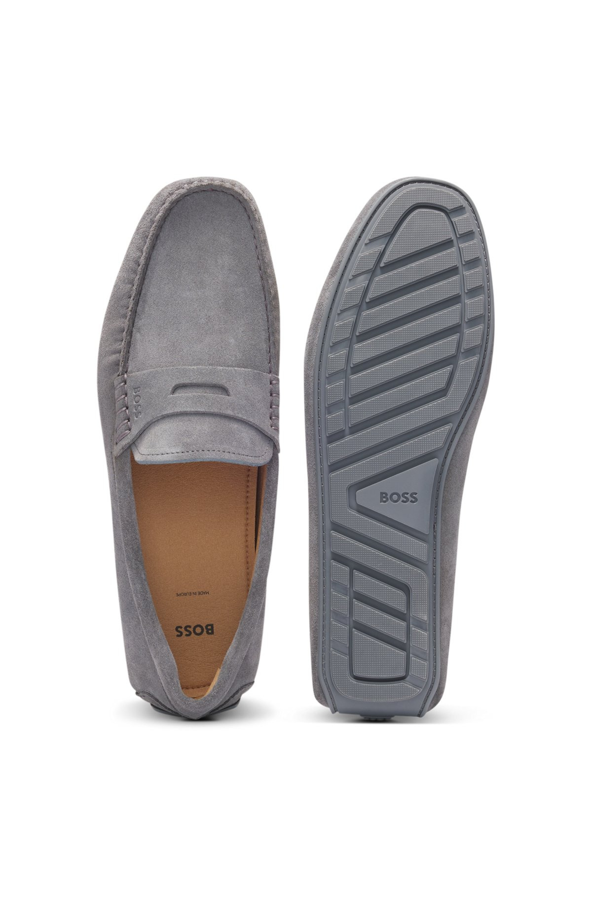 PORTUGUESE-CRAFTED MOCCASIN LOAFERS IN SUEDE WITH PENNY TRIM - 4