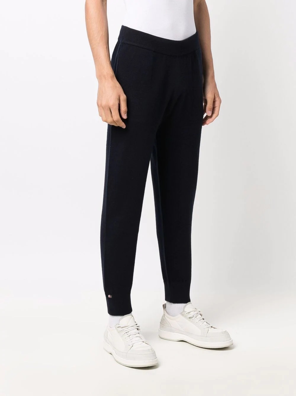 high-waisted cashmere track pants - 3