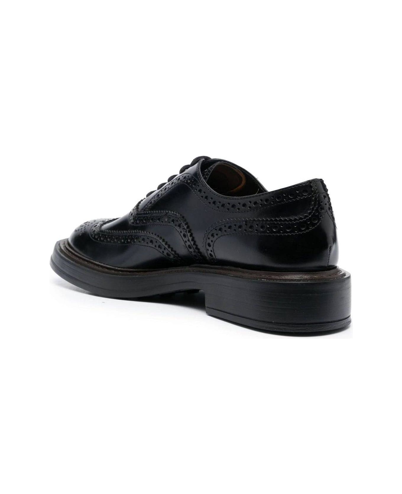 Round Toe Lace-up Oxford Shoes - 3