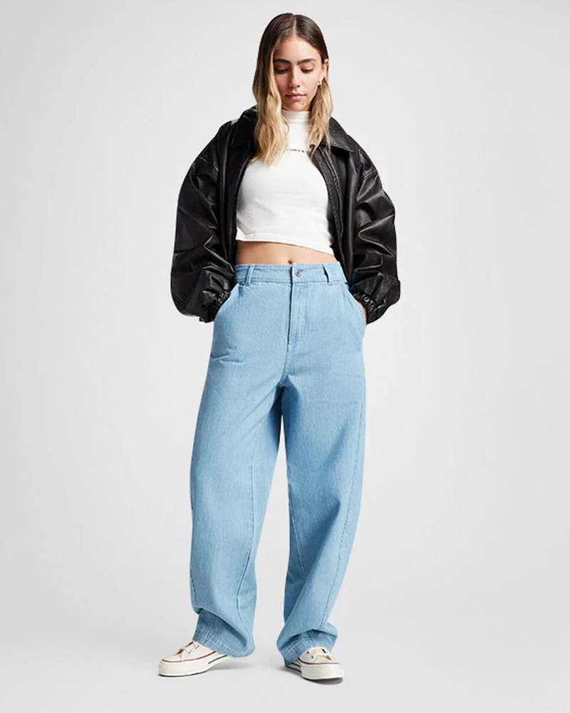 Converse Woven Denim Barrel Pants outlook