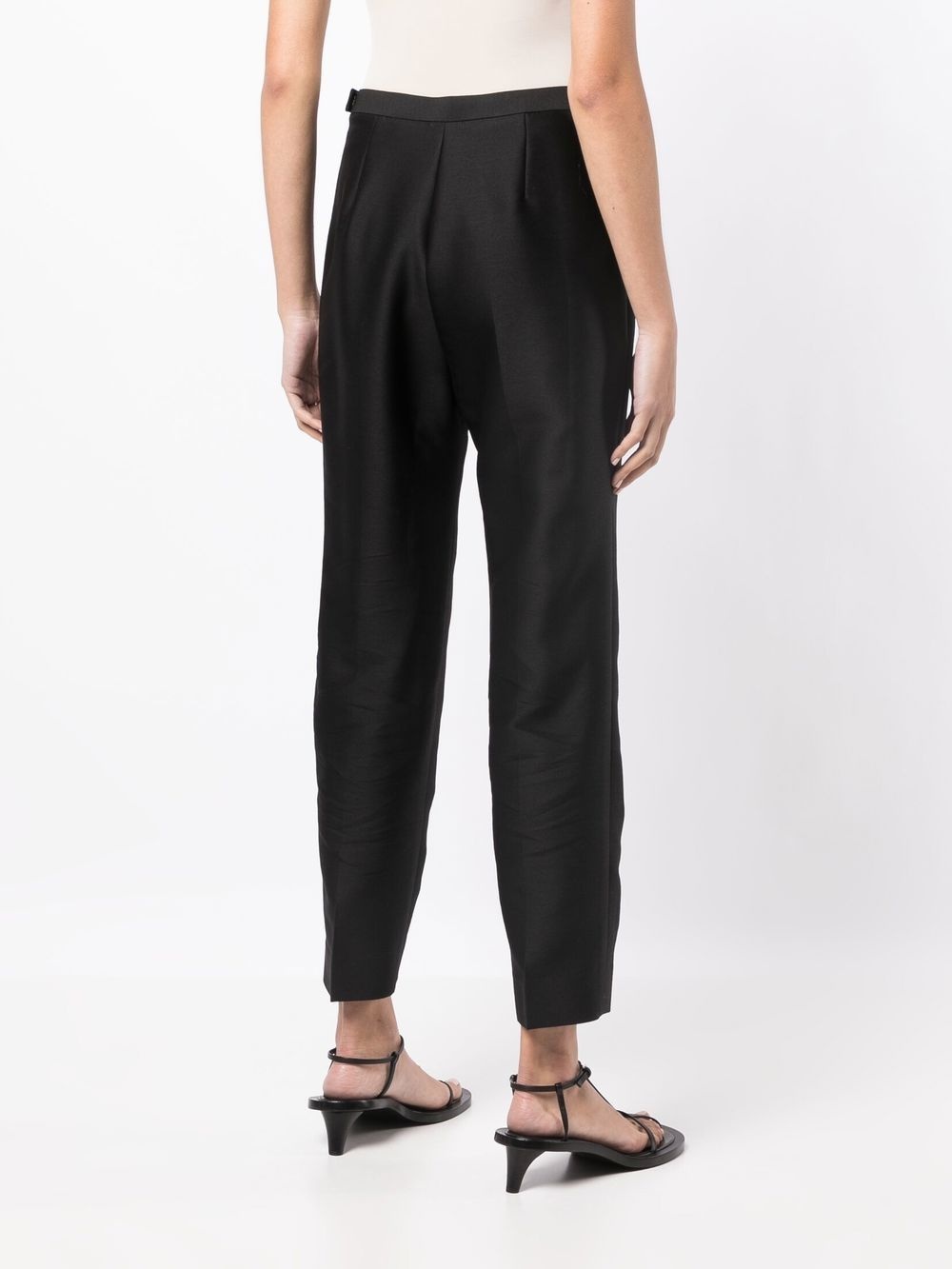 satin-finish two-pocket slim-cut trousers - 4