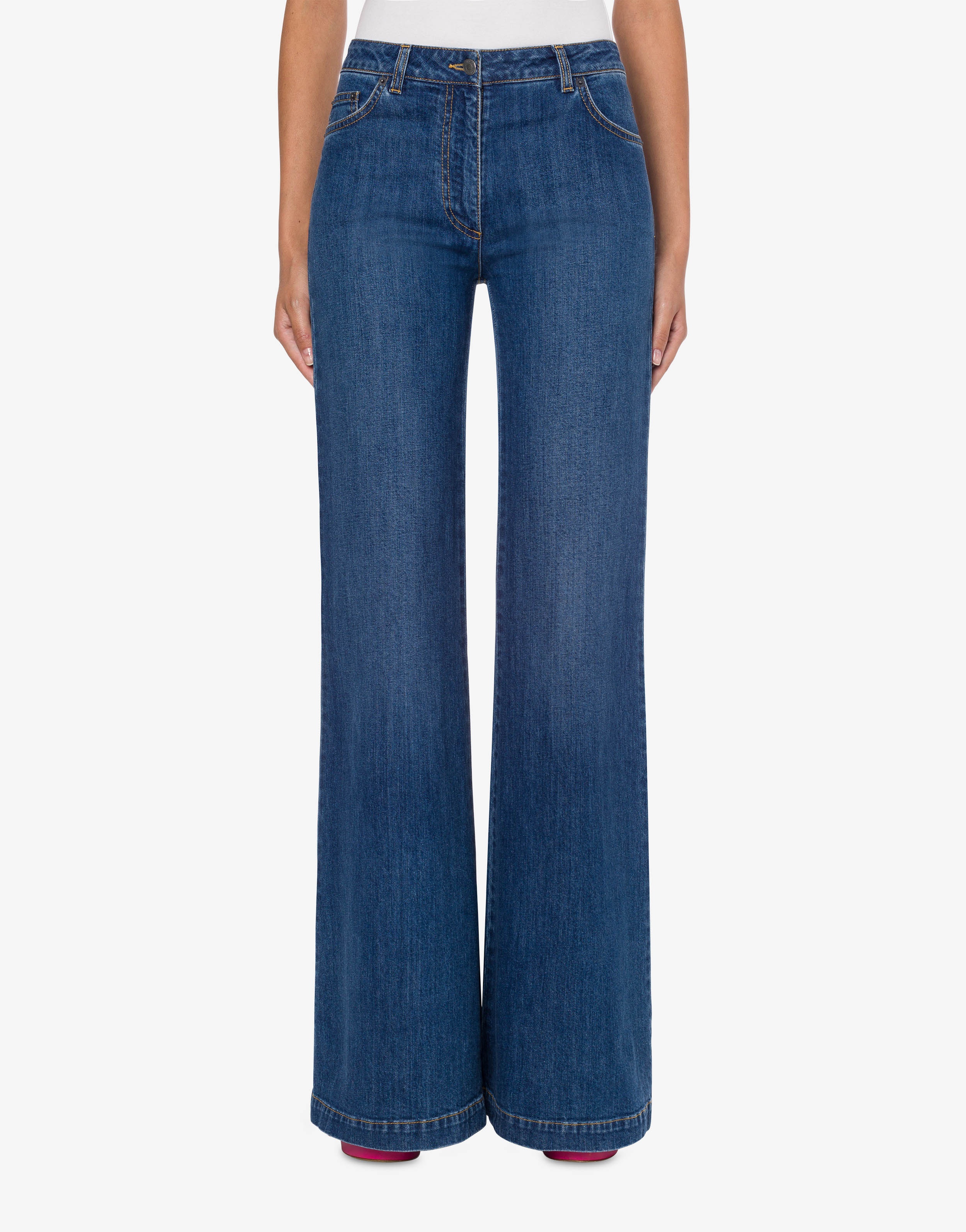 TEDDY EMBROIDERY STRETCH DENIM TROUSERS - 2
