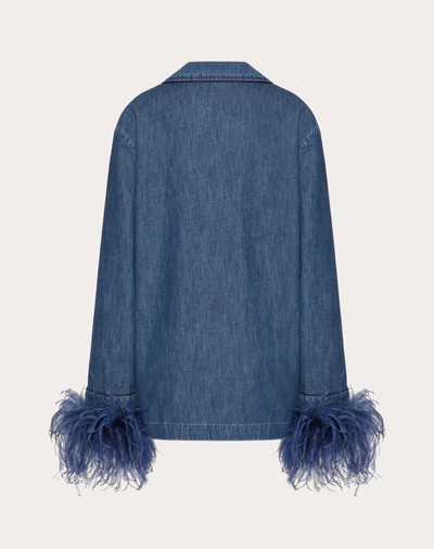 Valentino CHAMBRAY DENIM SHIRT WITH FEATHERS outlook