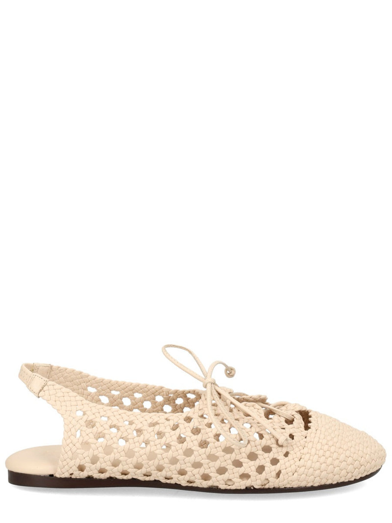 HEREU Woven Lace-up Ballet Flats - 1