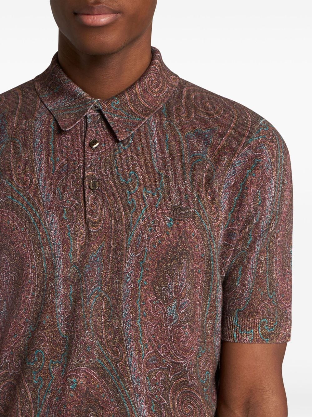 paisley-print polo shirt - 5