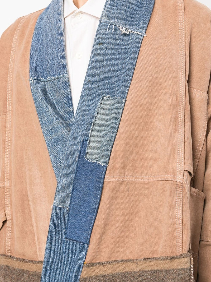 patchwork-design denim-trim jacket 5