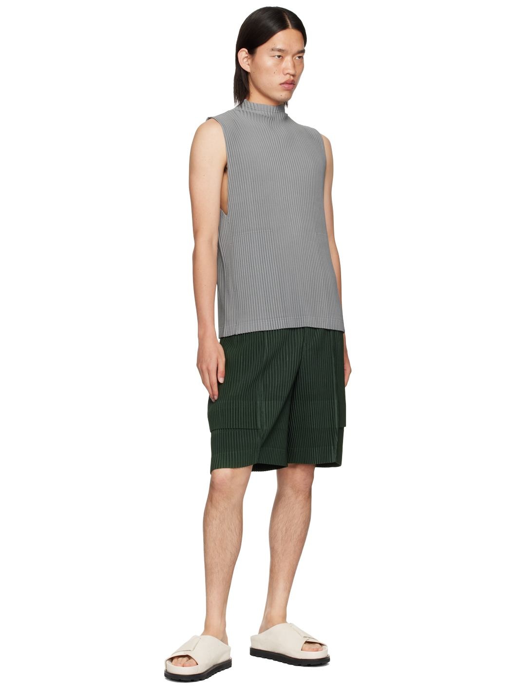 Green Cargo Shorts - 4