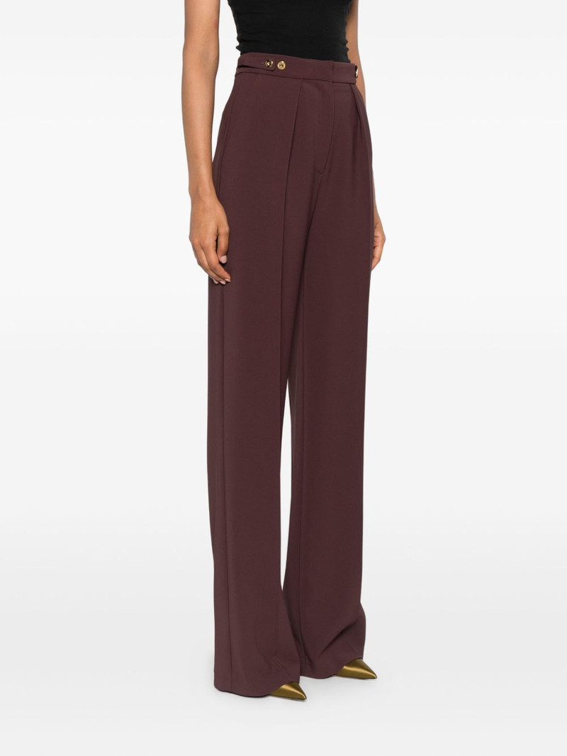 pleated button-detailing straight trousers 3