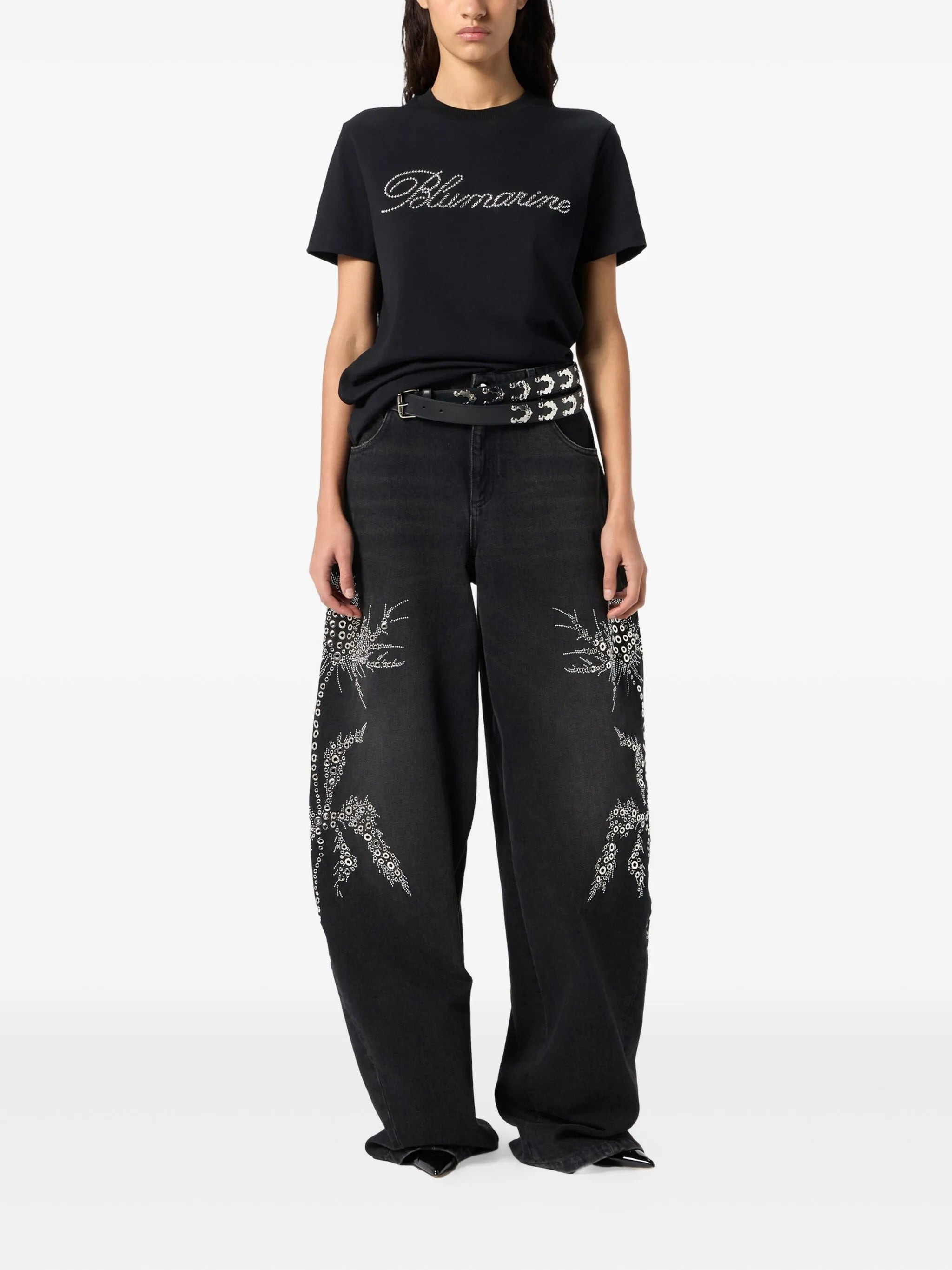 Blumarine Embellished Wide-leg Trousers - 4