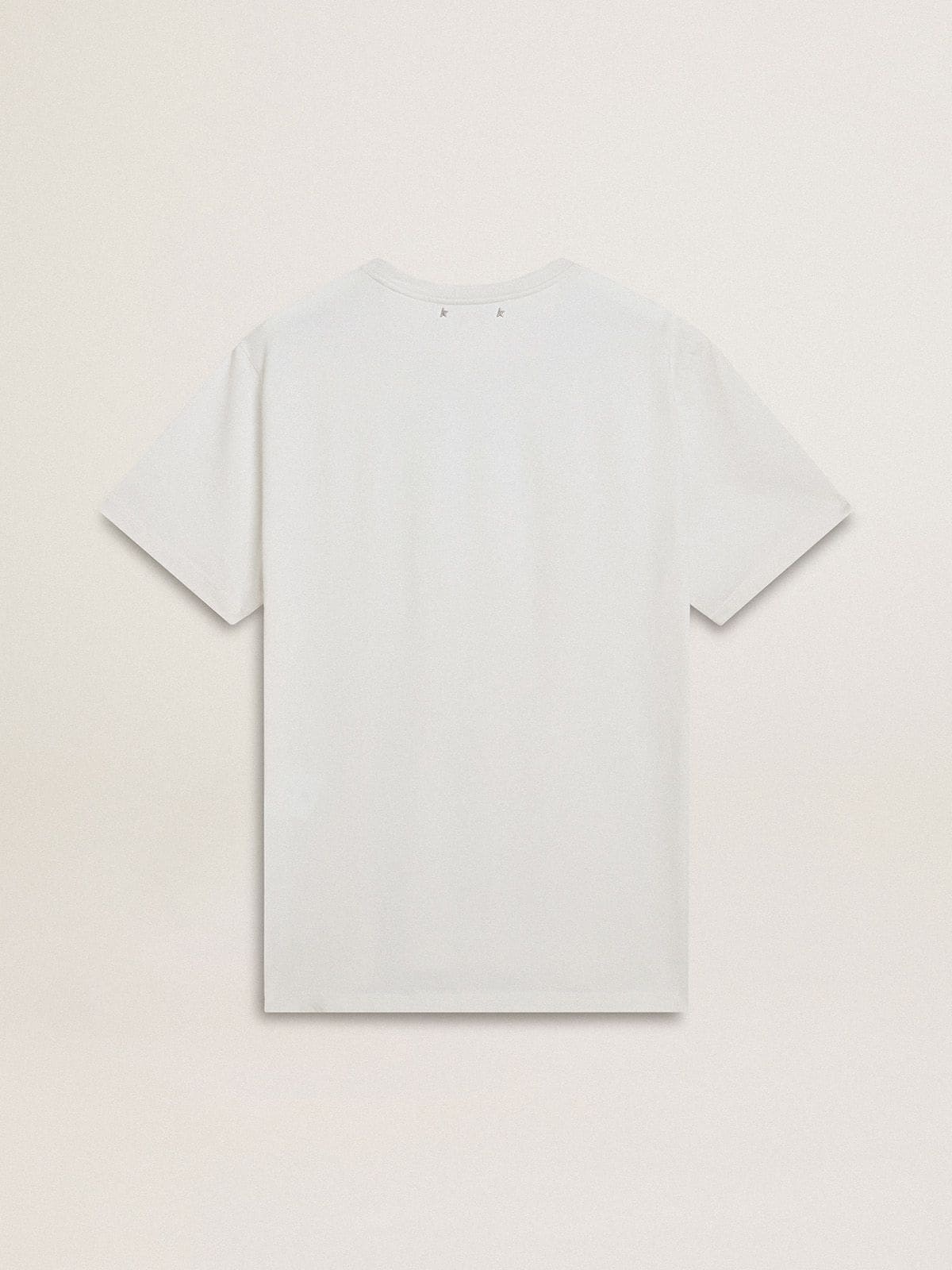 Men's white cotton T-shirt with green print - 6