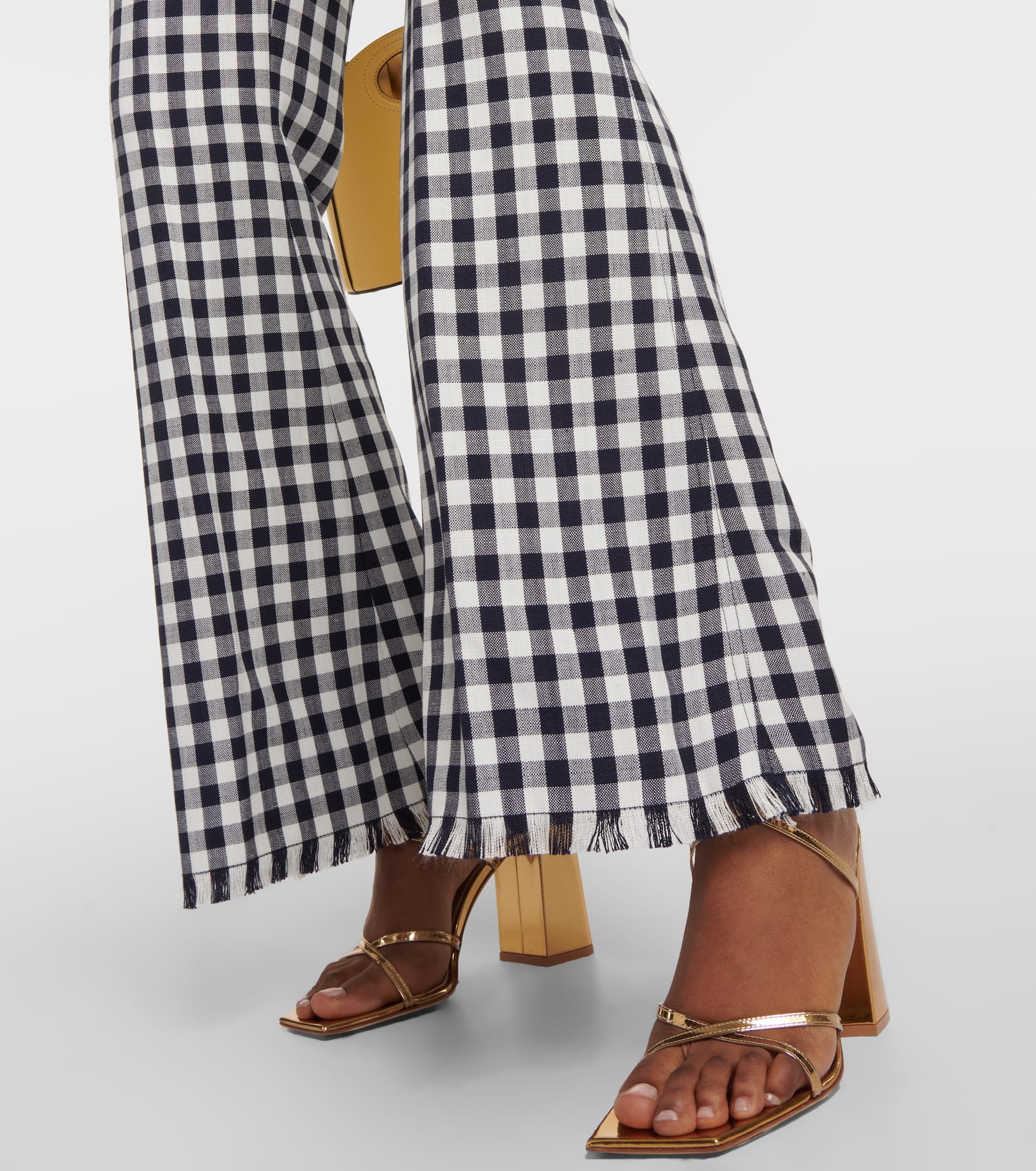 Gingham flared pants - 5
