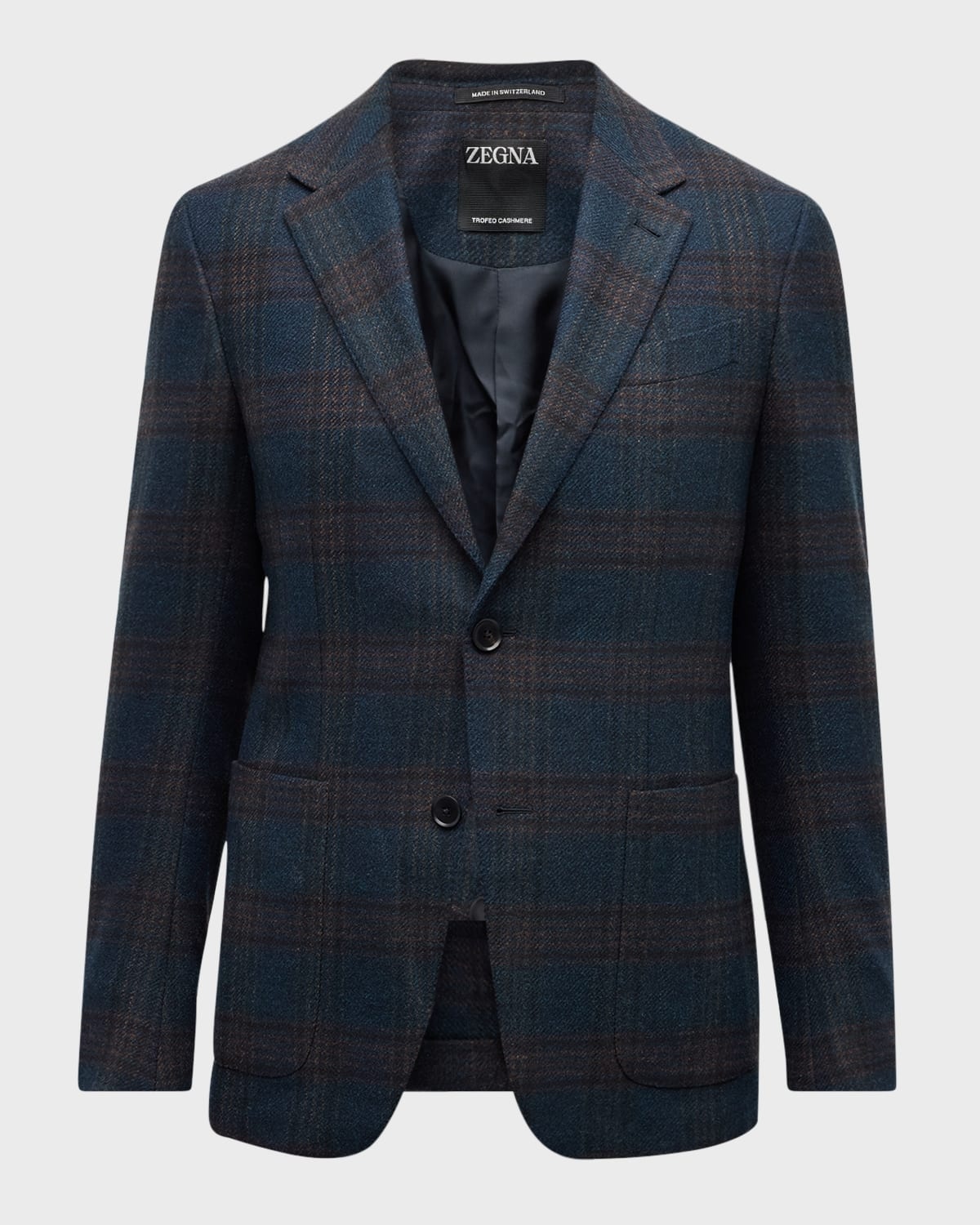 Men's Wool-Cashmere Plaid Sport Coat - 9