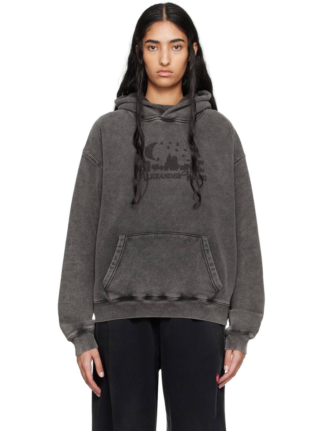 【ALEXANDER WANG】REVERSIBLE HOODIE S Alexander Wang Reversible Raglan Zip Hoodie | Black | FARFETCH