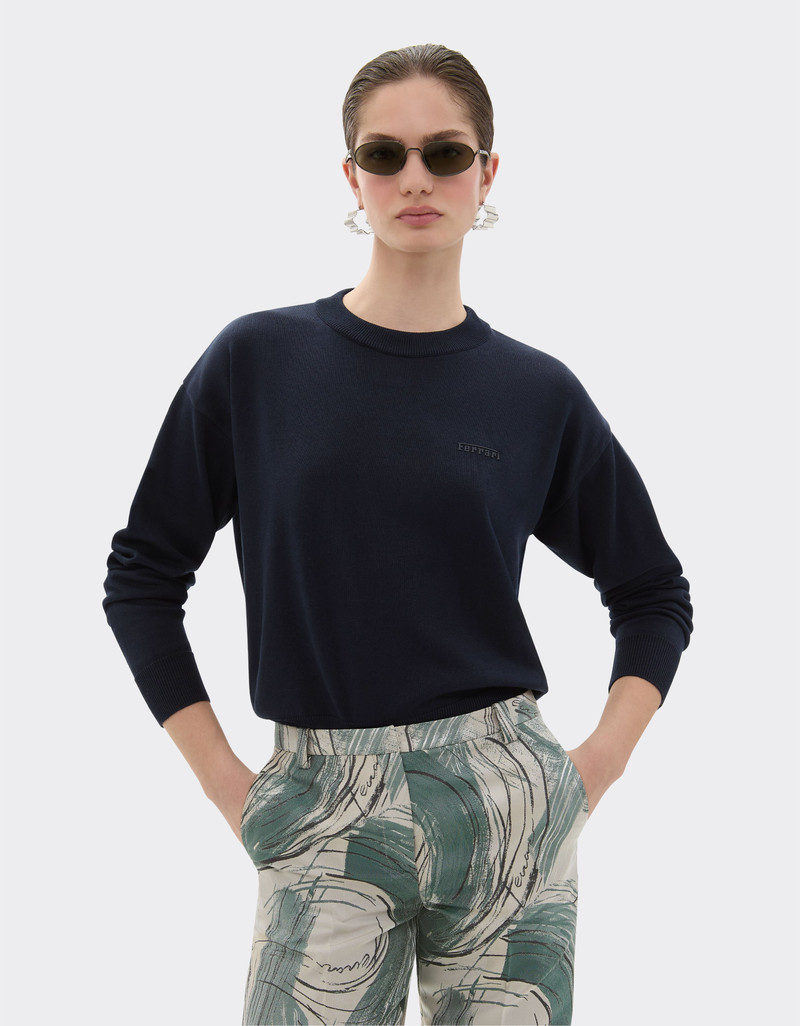 Cotton and silk long sleeve sweater 5