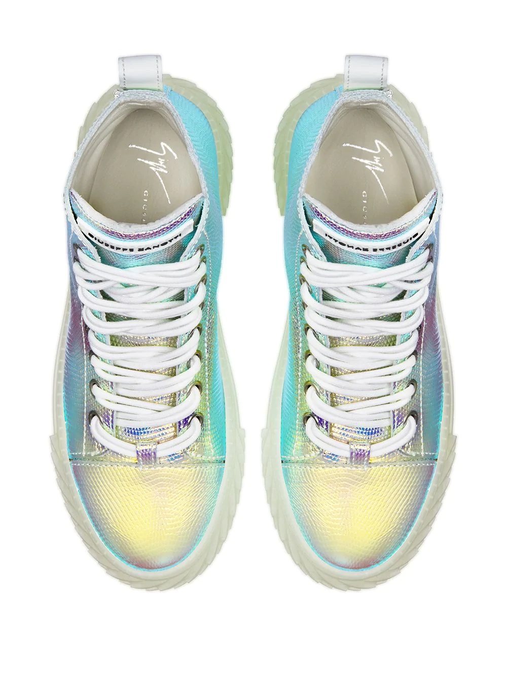 metallic high-top sneakers - 4