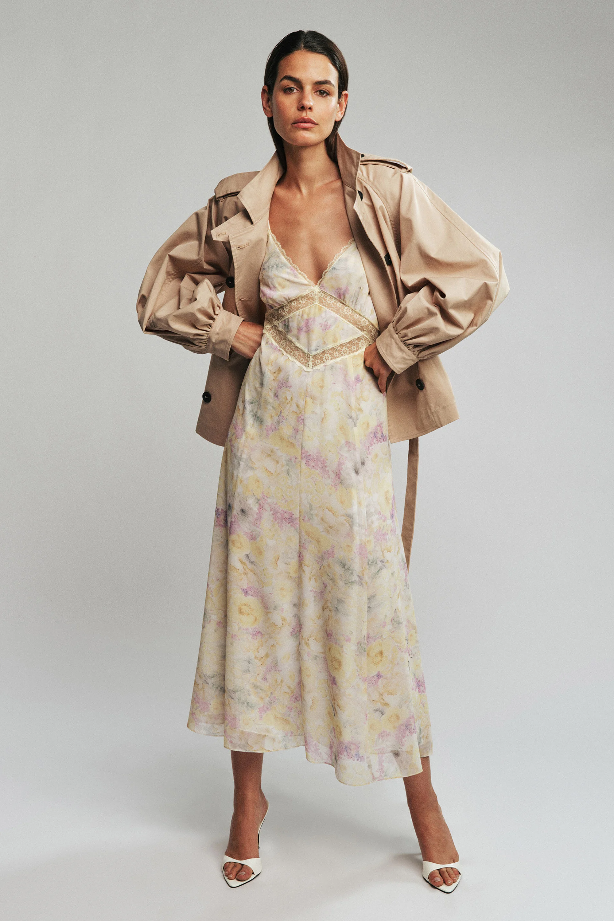 Lera Double Breasted Jacket In Latte - 1