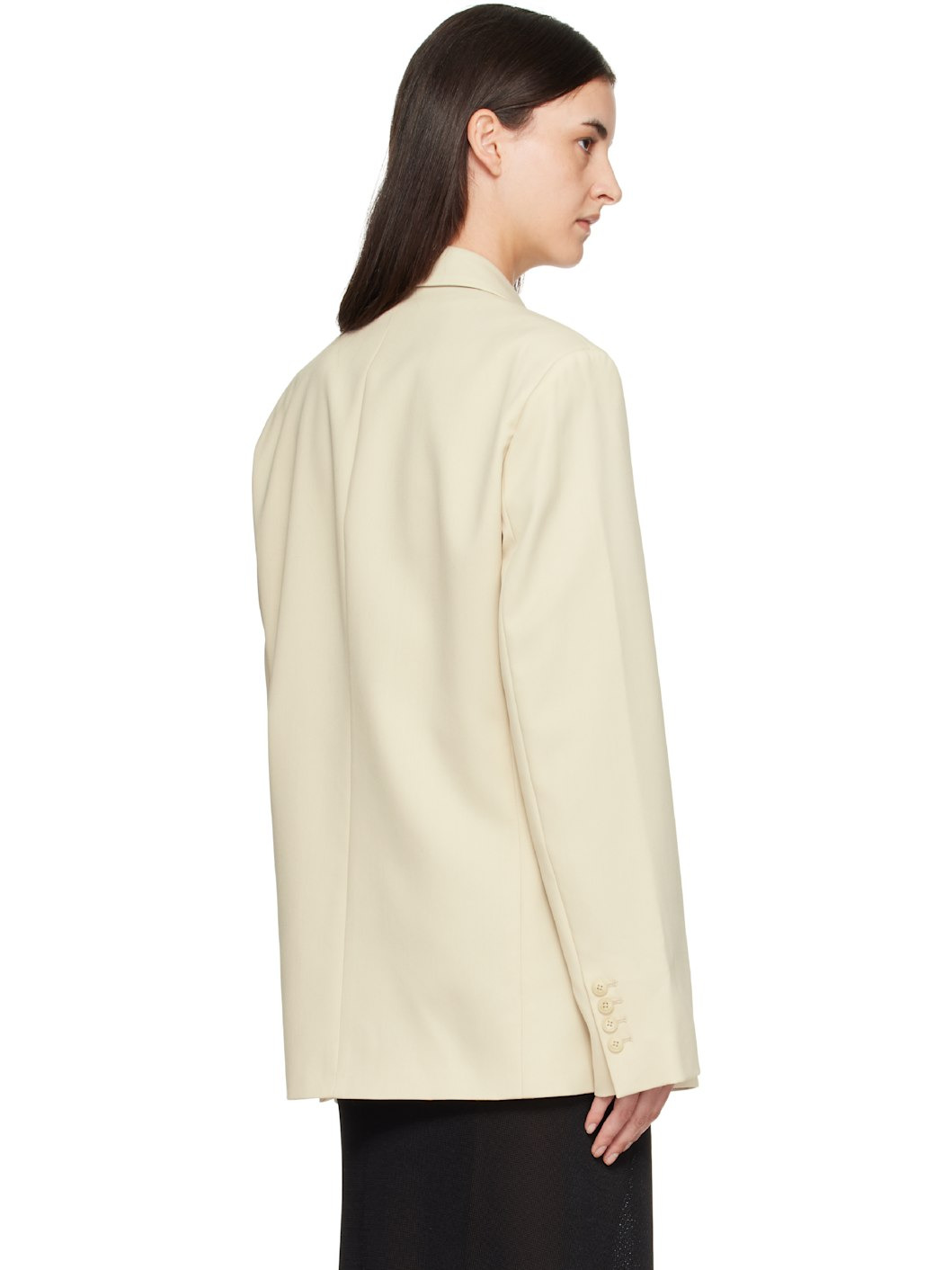 Beige Newark Double Breasted Blazer - 3