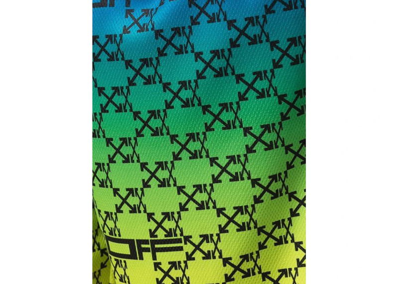 Off-White OFF-WHITE Iridescent All Over Arrows Monogram Shorts Blue/Yellow/Black outlook