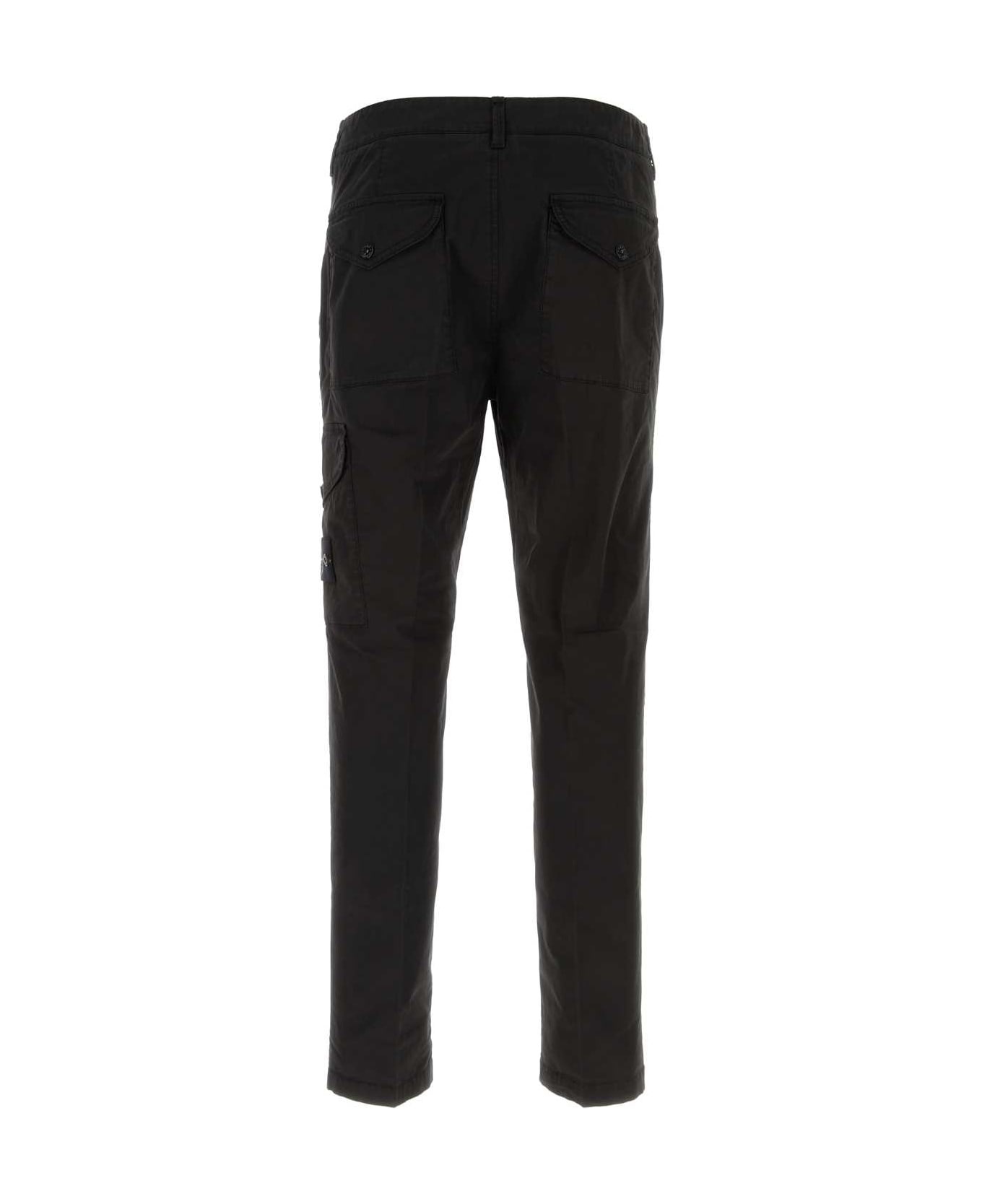 Black Stretch Cotton Cargo Pant - 2