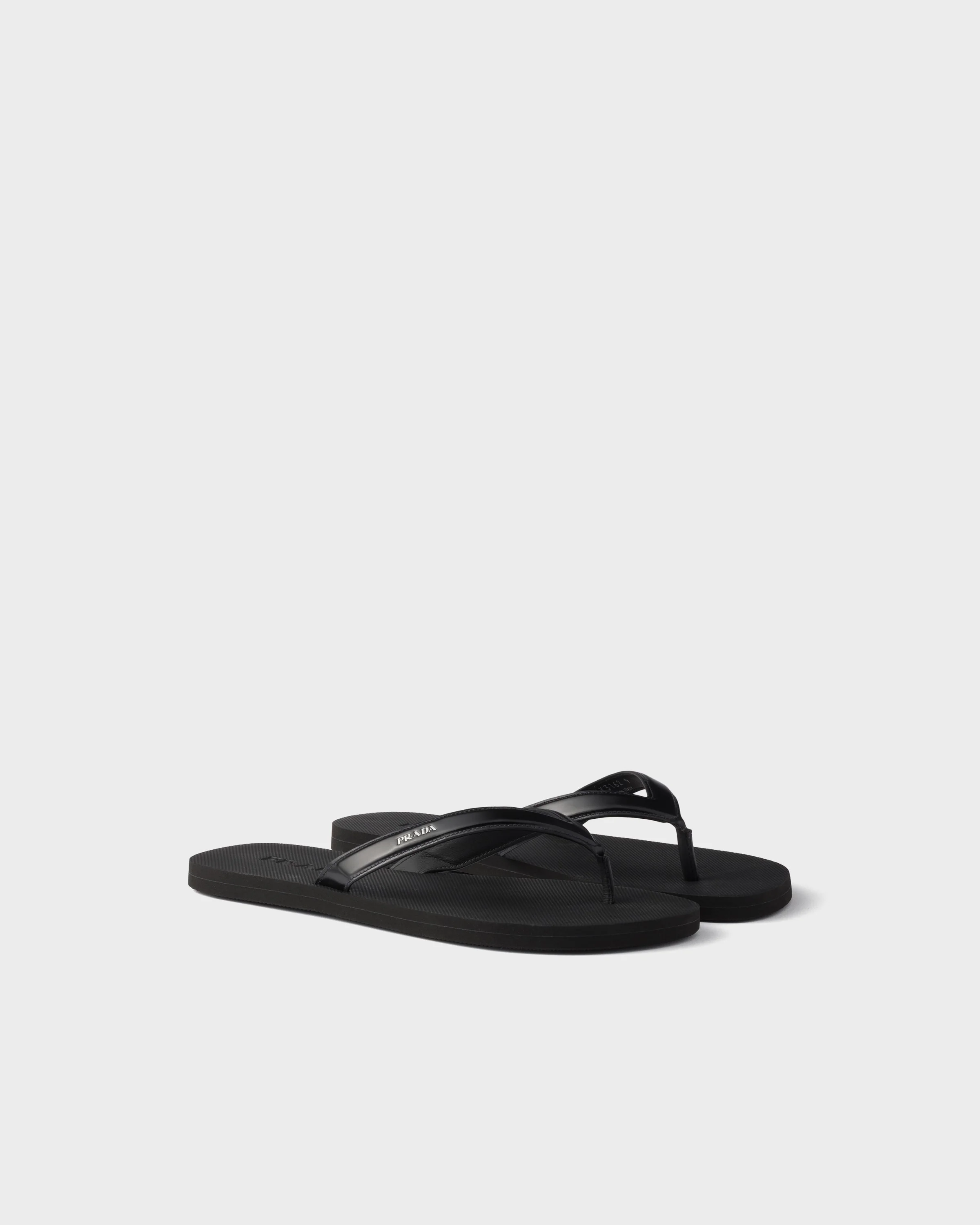 Brushed leather flip-flops - 1