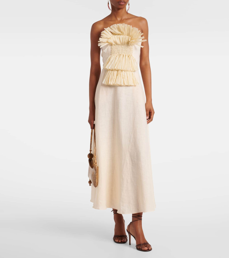 Johanna Ortiz Embellished linen maxi dress outlook