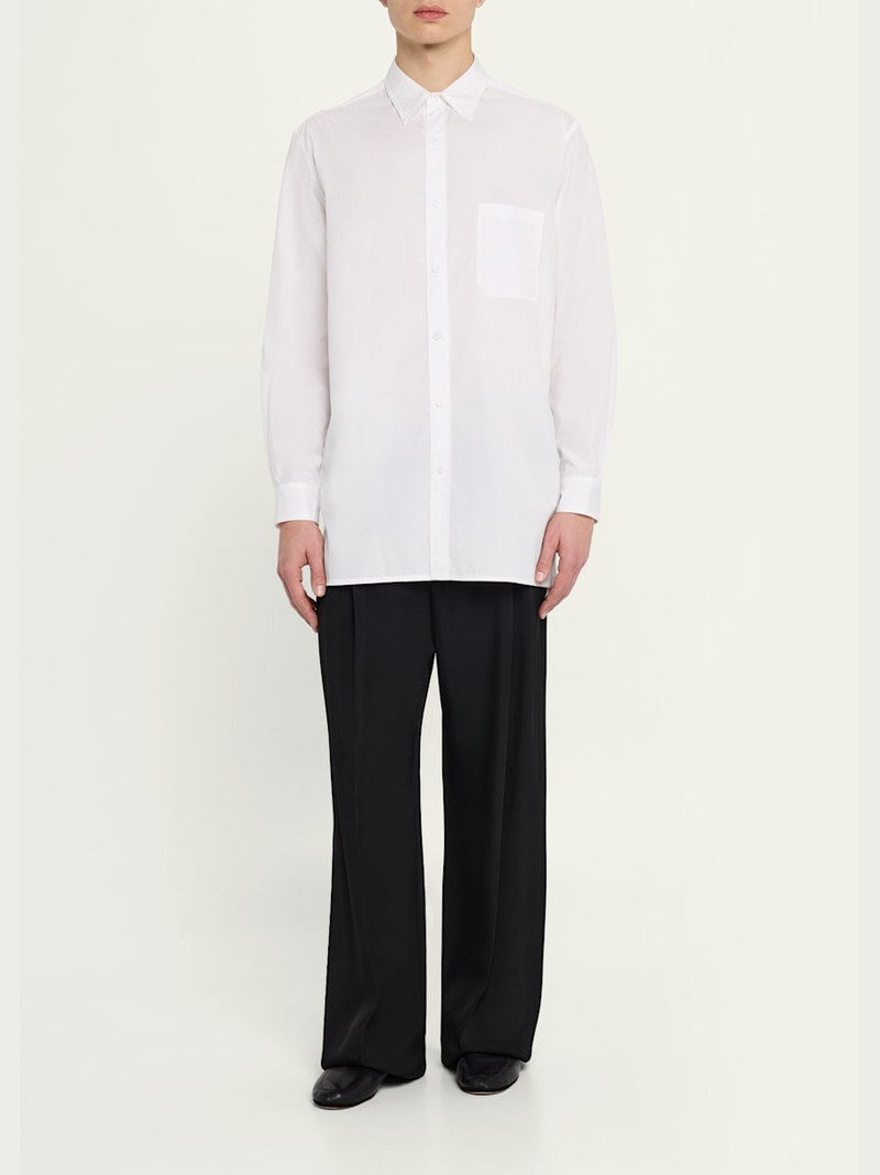 Yohji Yamamoto Men's Solid Poplin Dress Shirt outlook