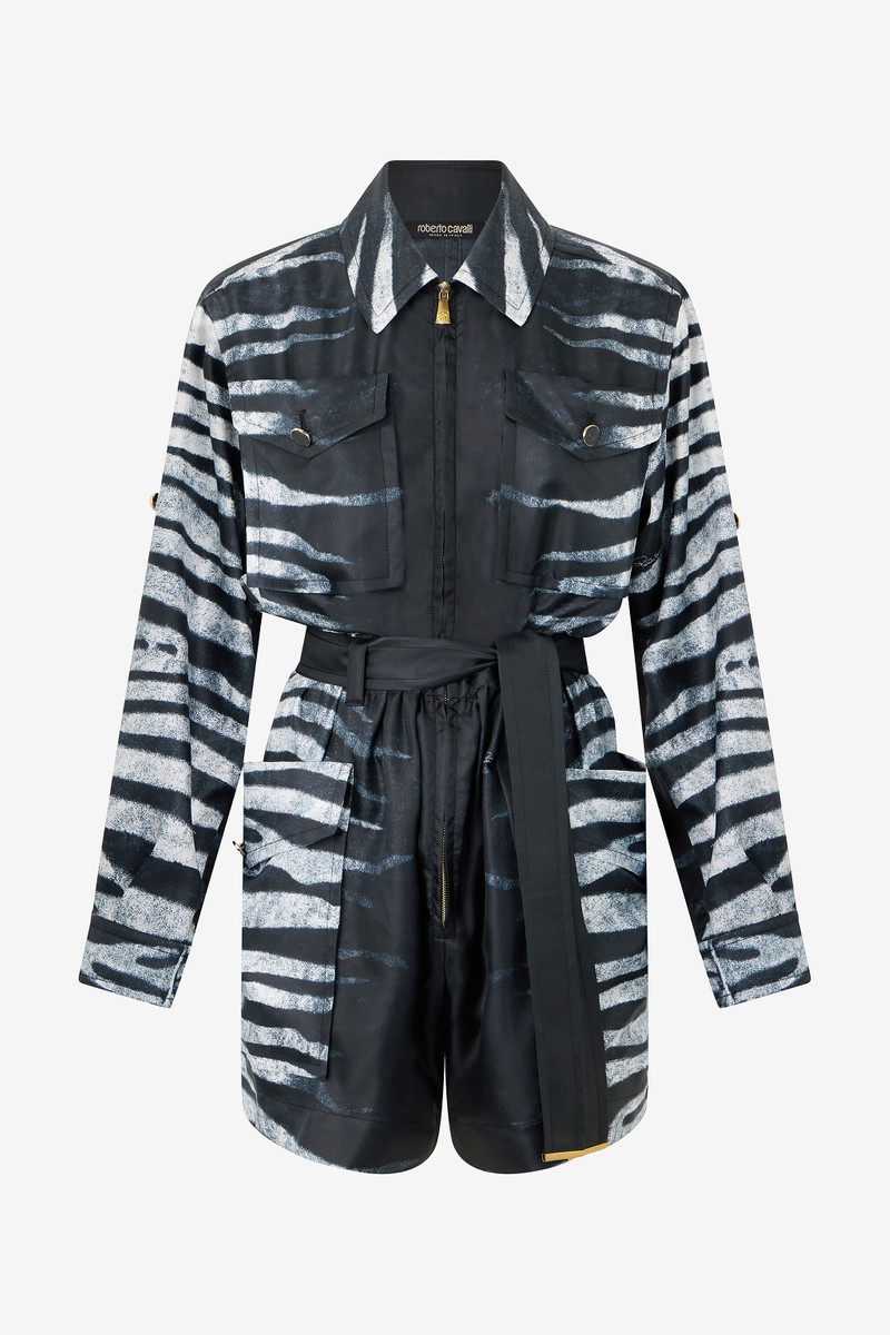 Short Silk Dress With Zebra Print 1