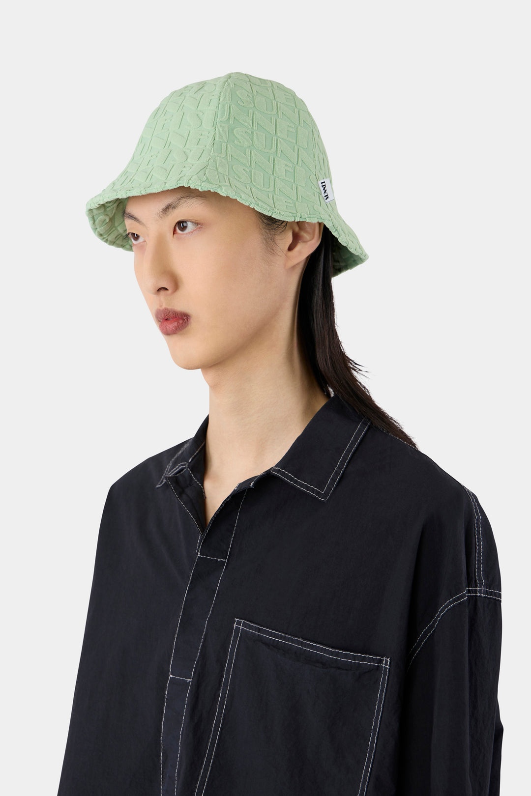 ALLOVER LOGO BUCKET HAT / sage green - 4