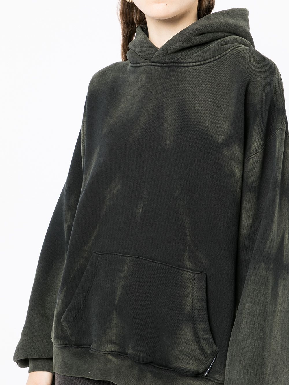 long-sleeved acid washed hoodie - 5