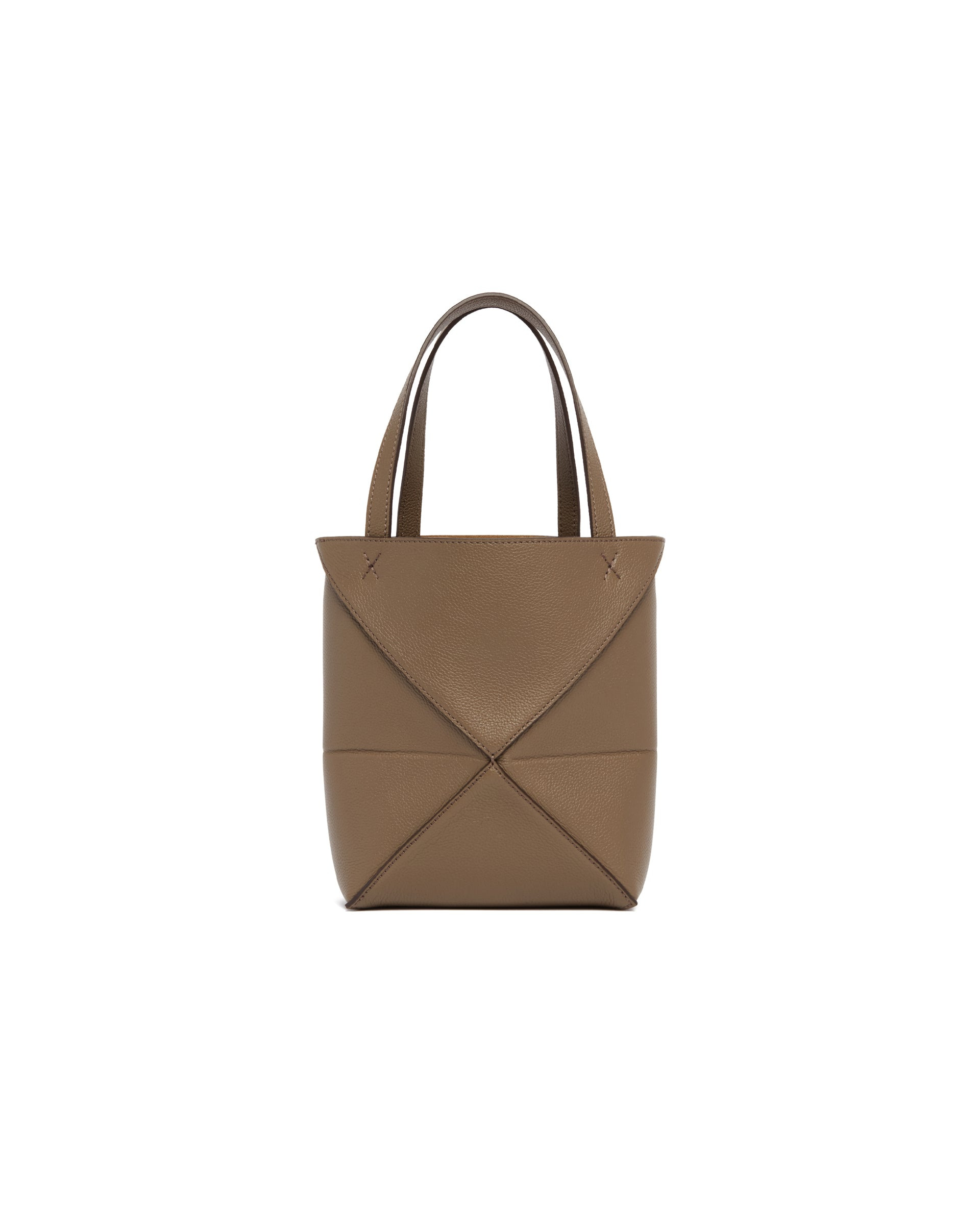Beige Mini Puzzle Fold Tote Bag - 7