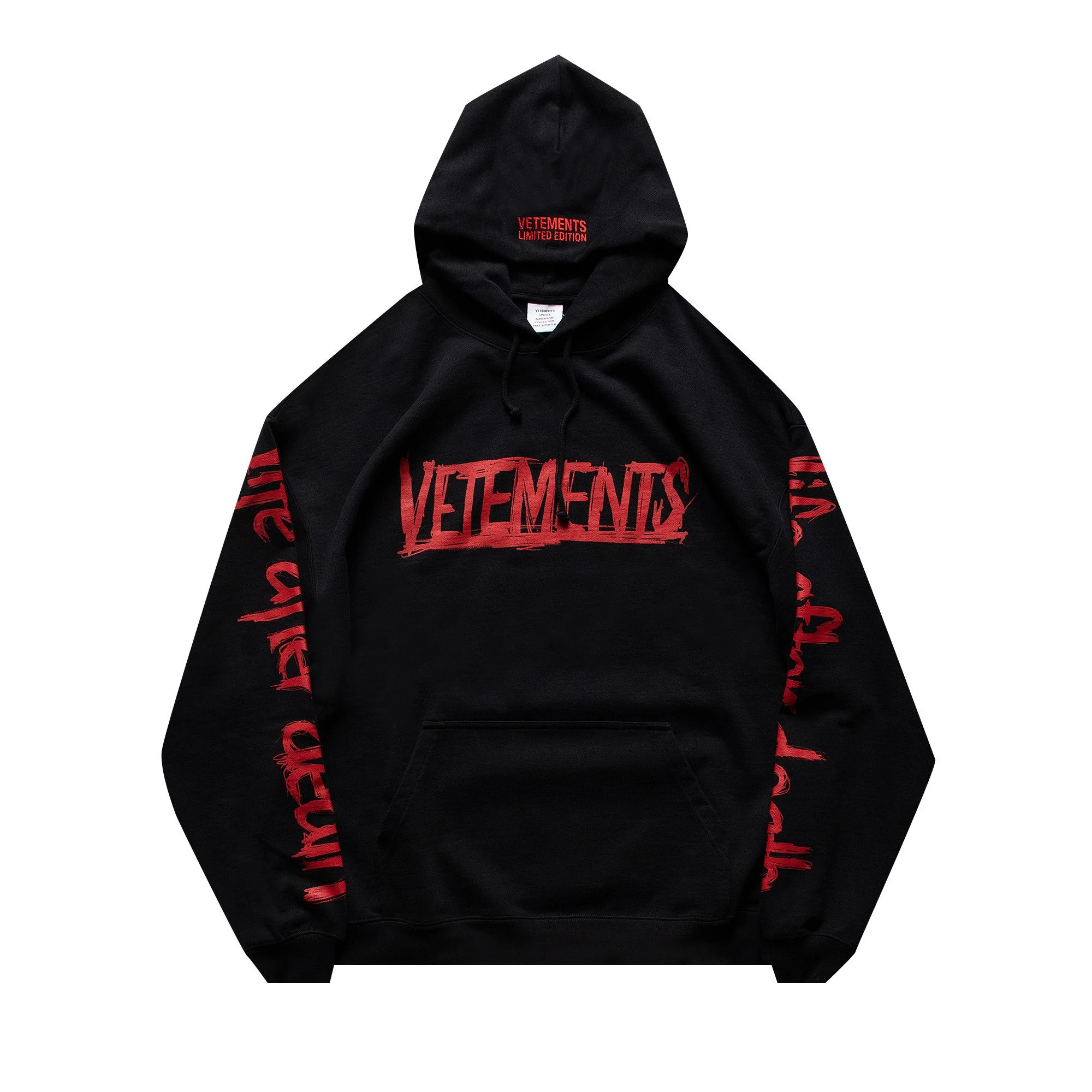 Vetements World Tour Logo Hoodie 'Black/Red' - 1