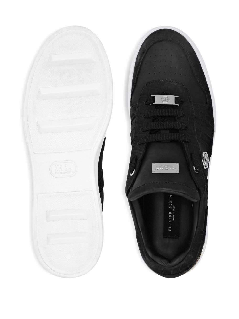 leather low-top sneakers - 3