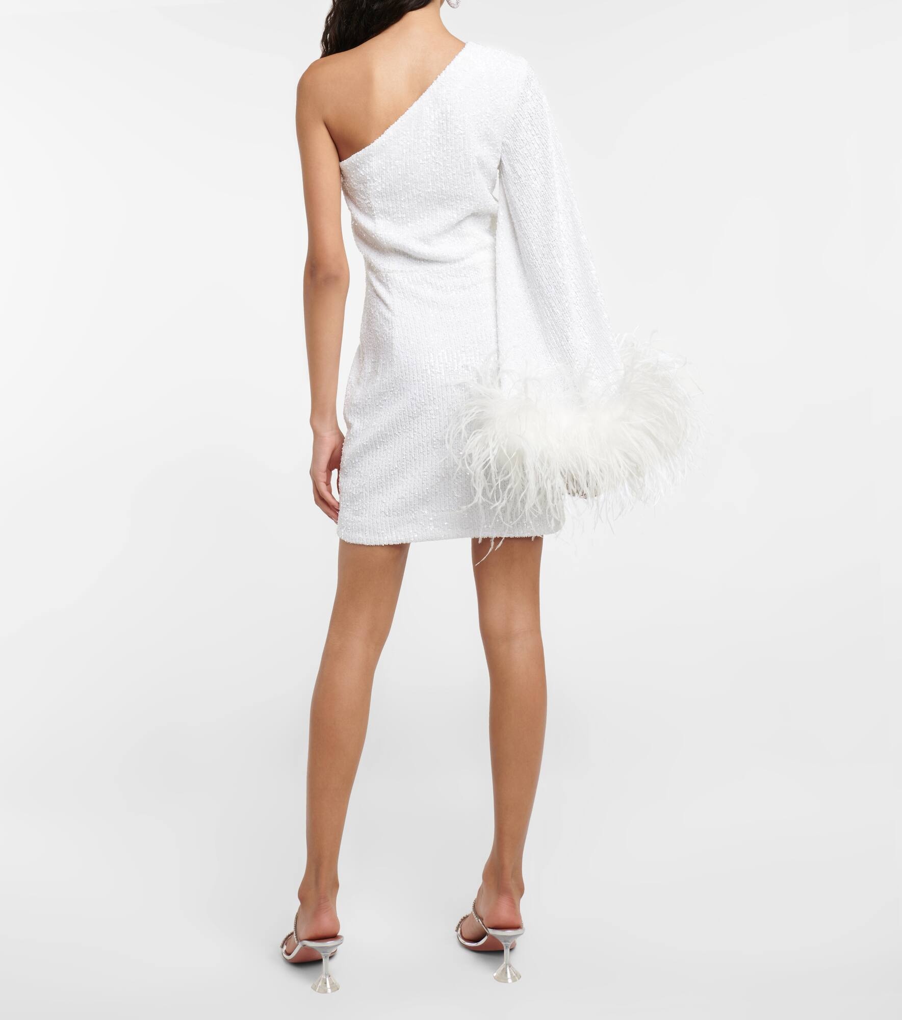 Davina feather-trimmed minidress - 3