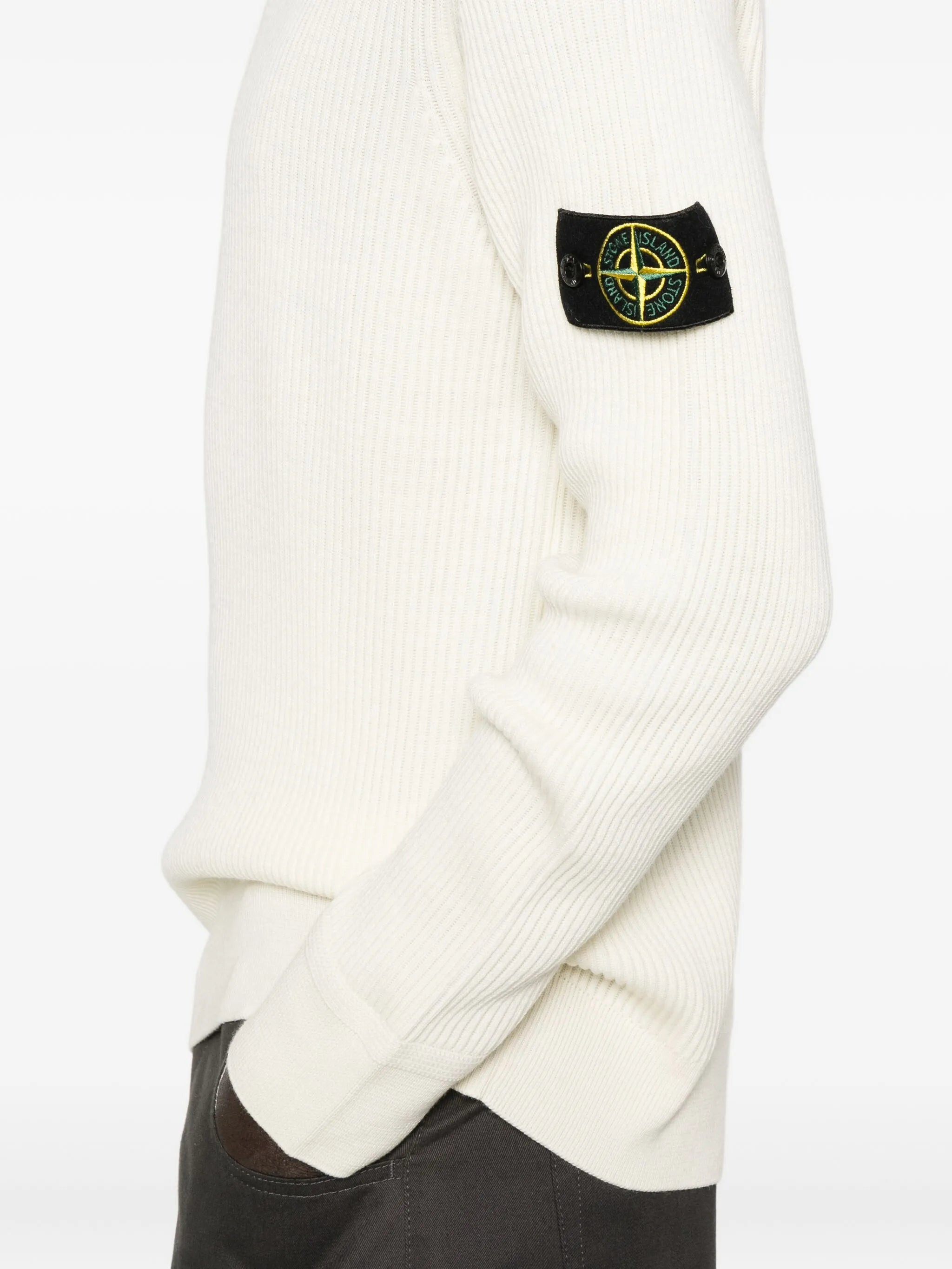 Stone Island Ribbed Logo-patch Sweater - 2
