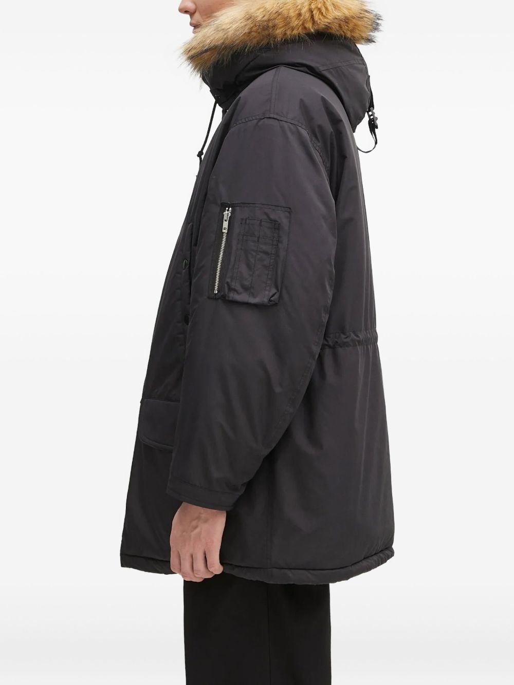 faux fur-lined hooded parka - 3
