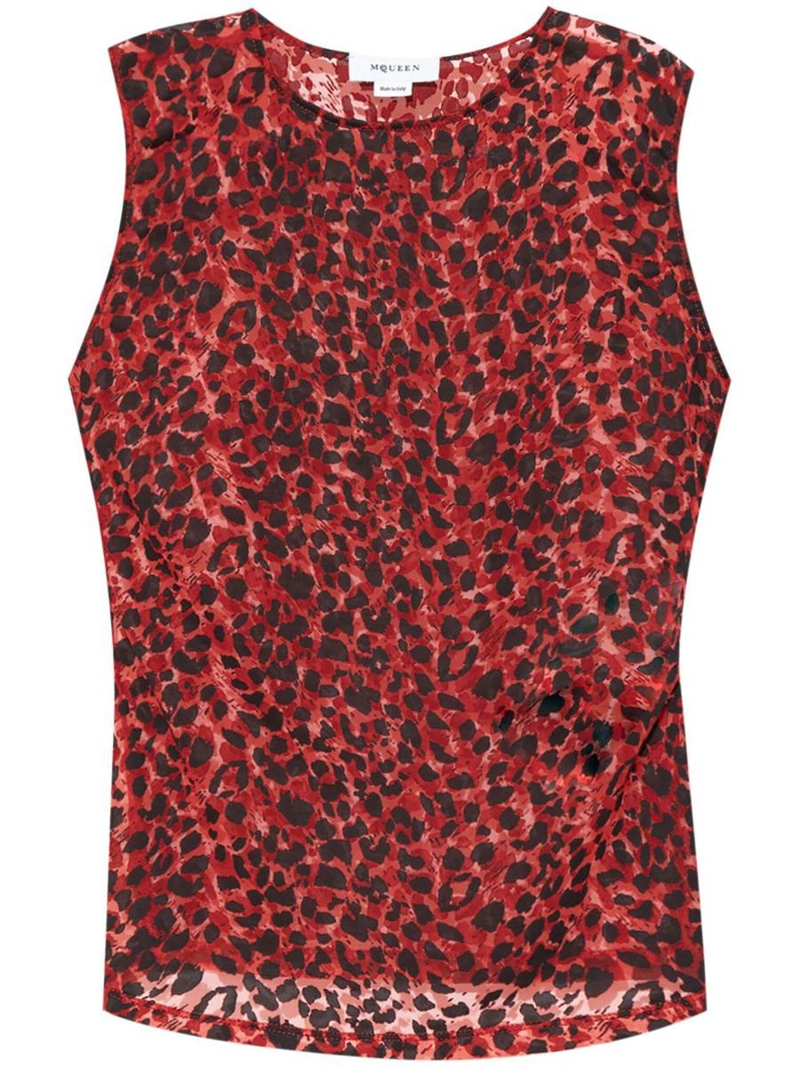 Alexander McQueen Semi-Sheer Leopard Print Top - 1