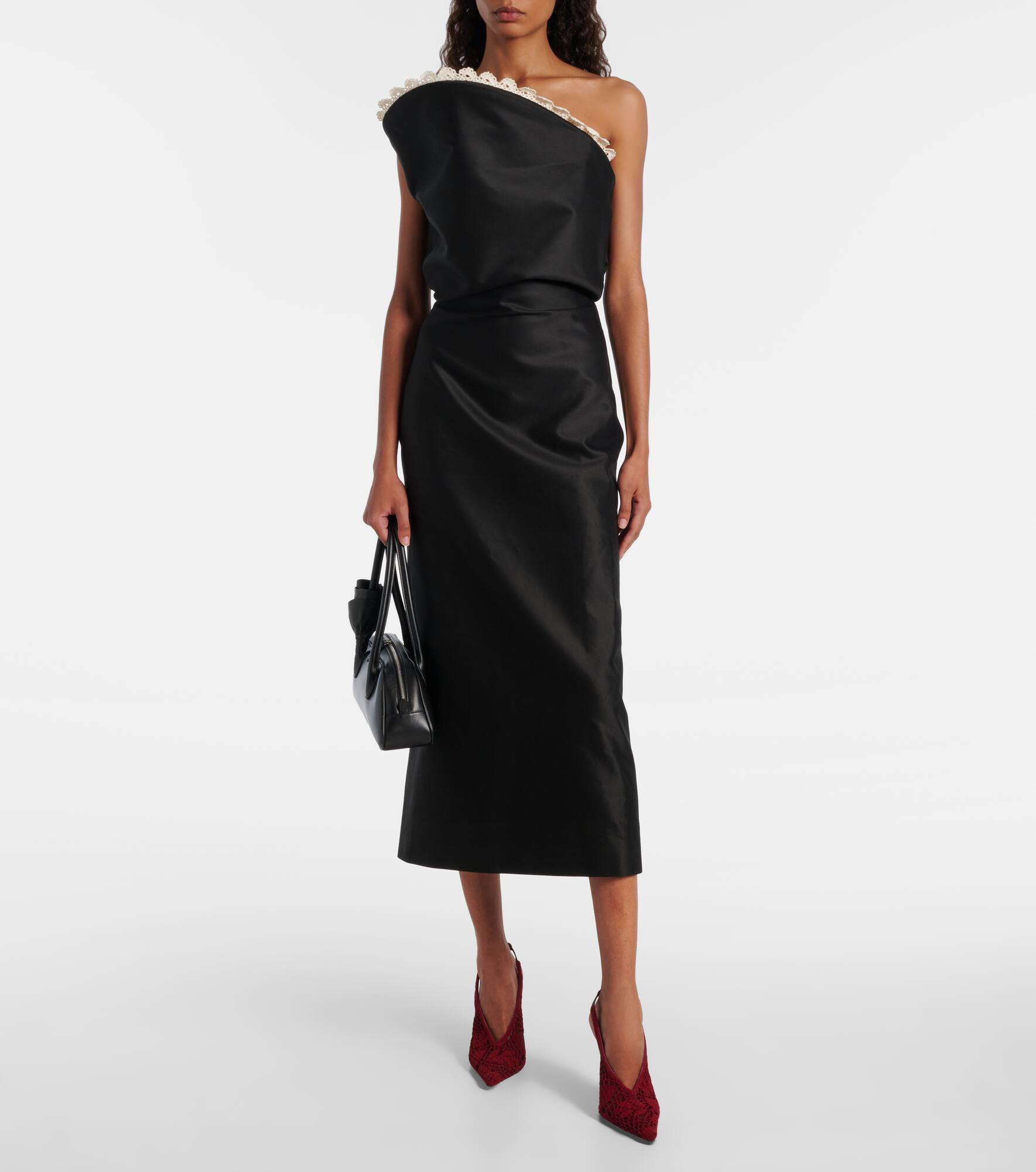 Crochet-trimmed cotton midi dress - 2