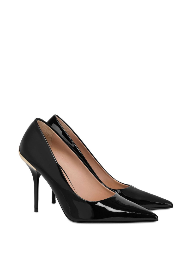 Moschino patent leather stiletto pumps outlook