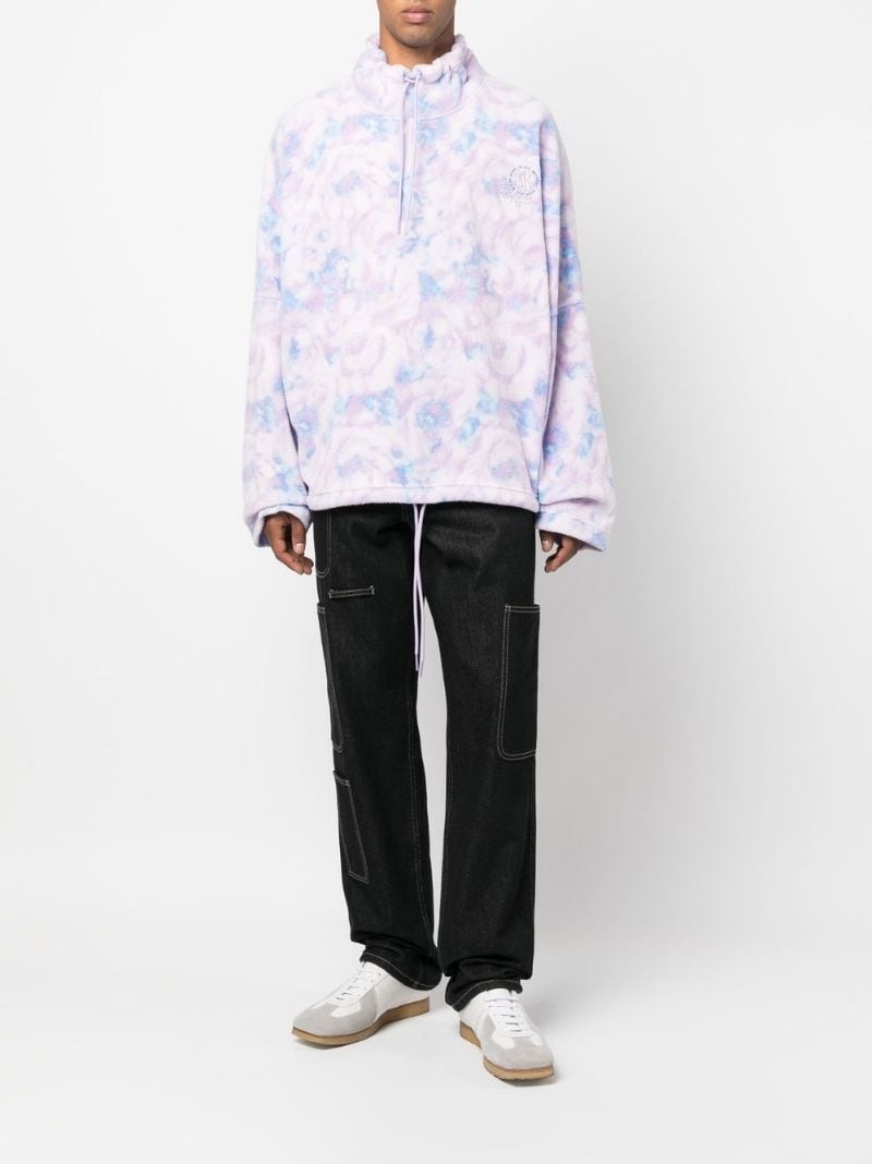 floral-print fleece jumper - 2