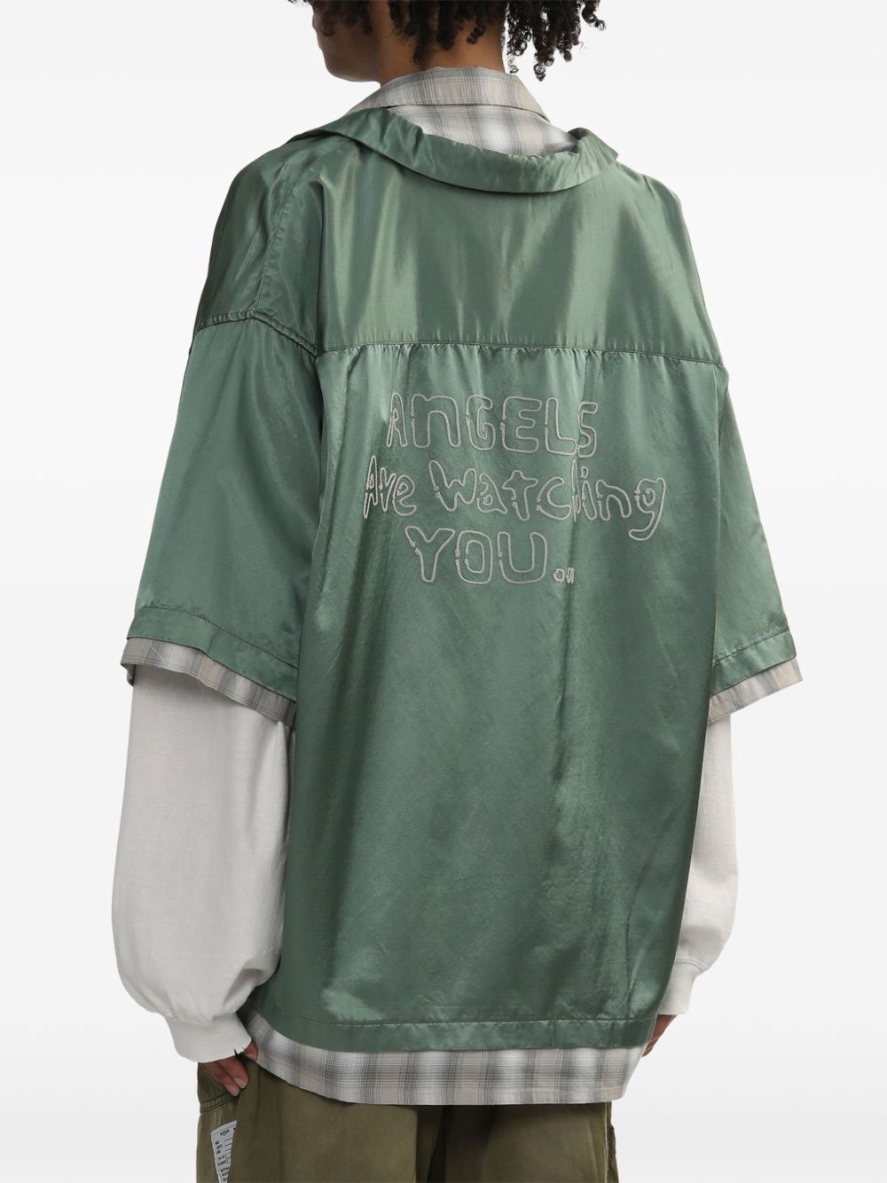 layered cotton-blend shirt - 4