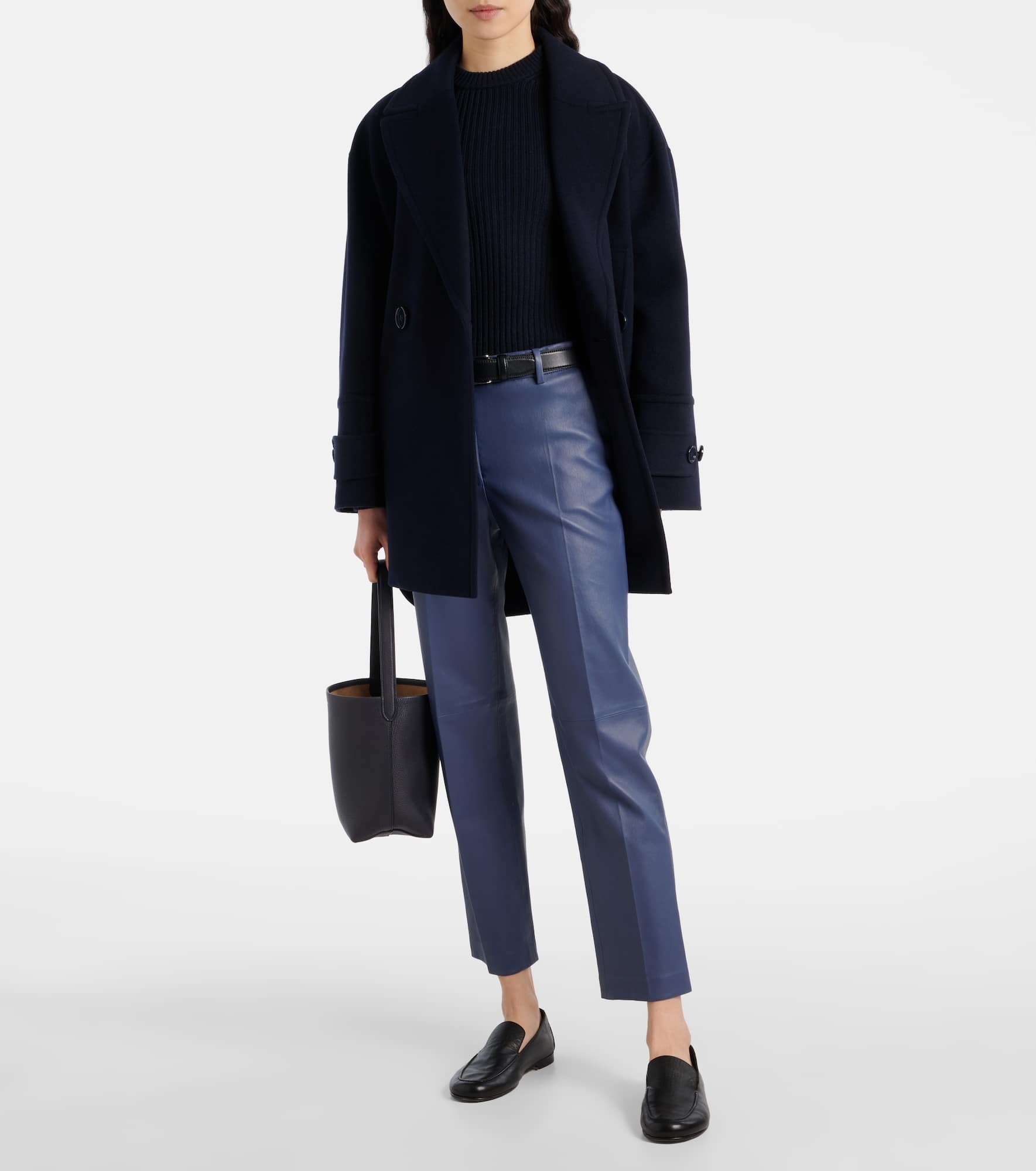 Coleman mid-rise leather straight pants - 2