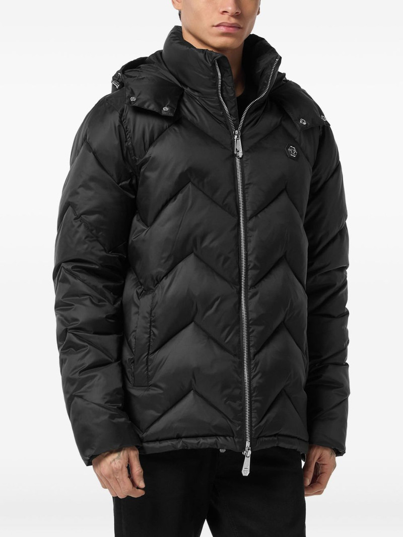 PHILIPP PLEIN chevron-quilted puffer jacket outlook