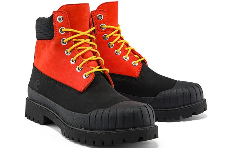 Timberland Premium 6 Inch Waterproof Boot 'Medium Orange Nubuck with Black' A2KECW 4