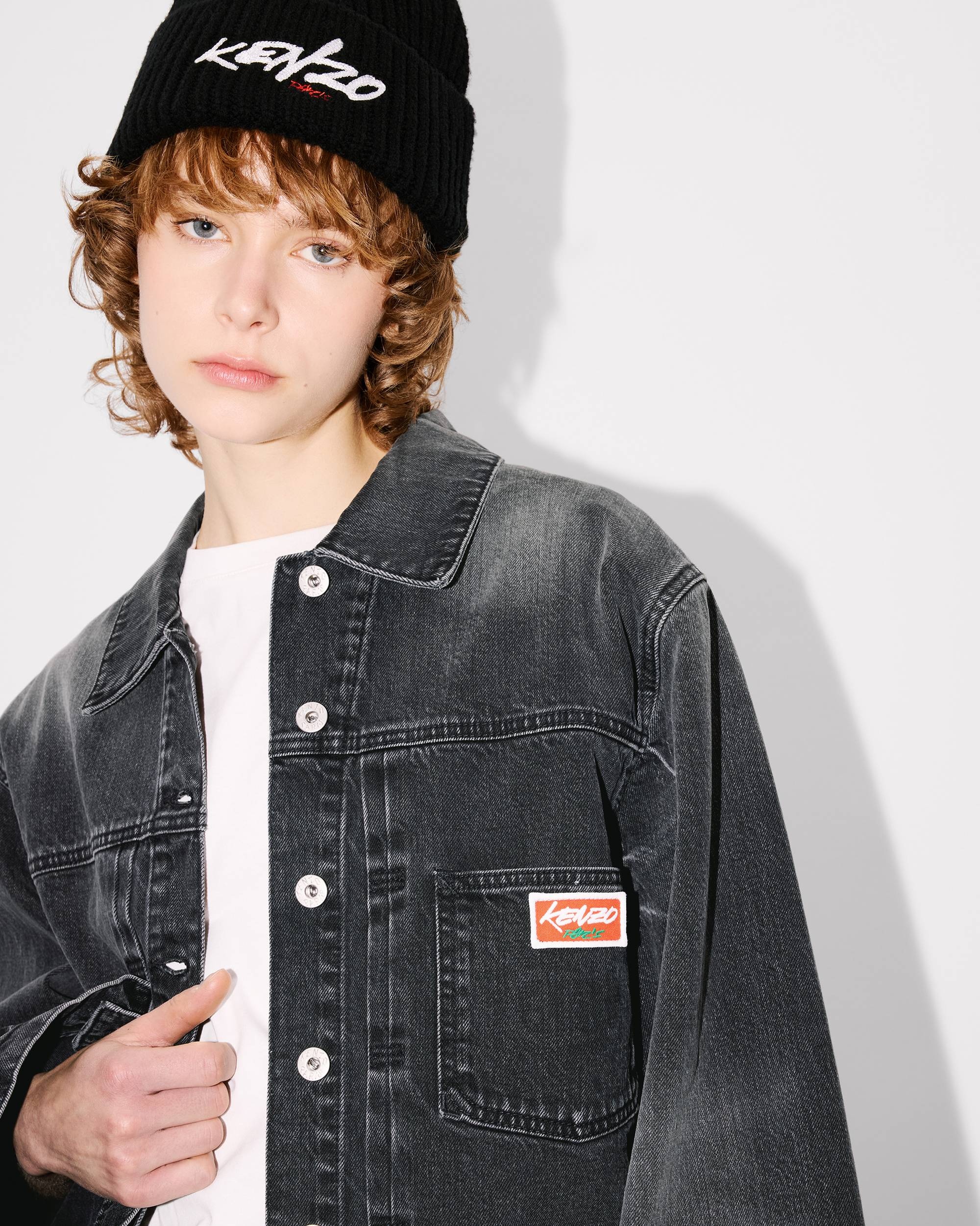 'Kenzo x Futura 2000' embroidered kimono sleeves jacket in japanese denim - 6