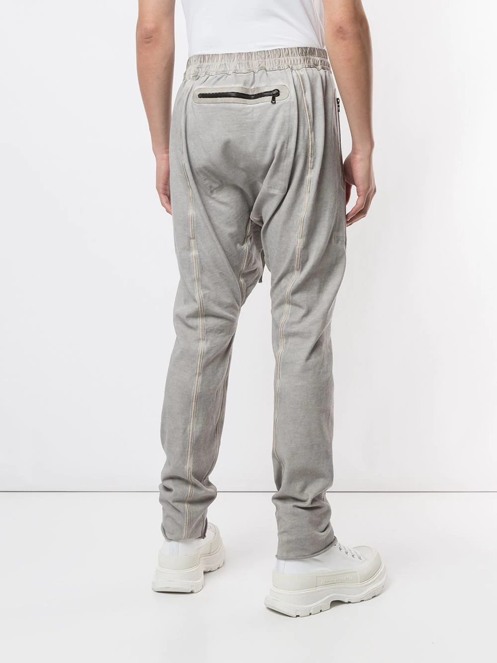 drop-crotch drawstring trousers - 4