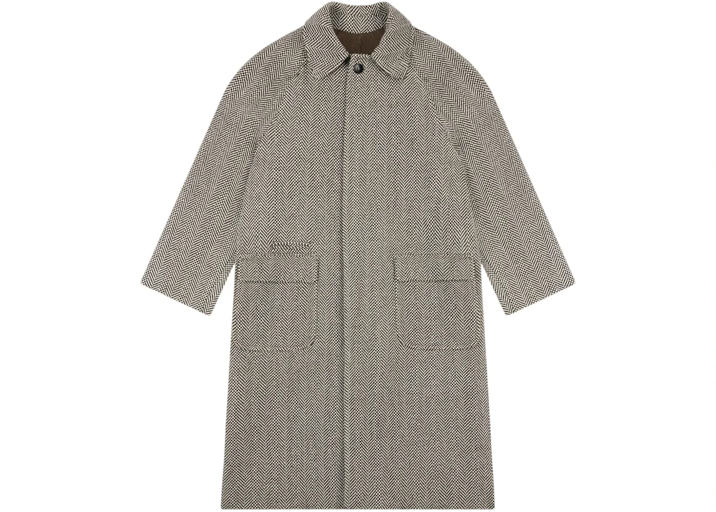 Aime Leon Dore Wool Herringbone Overcoat Brown - 1