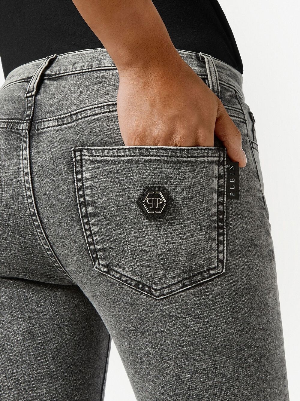 cropped skinny-cut jeans - 5