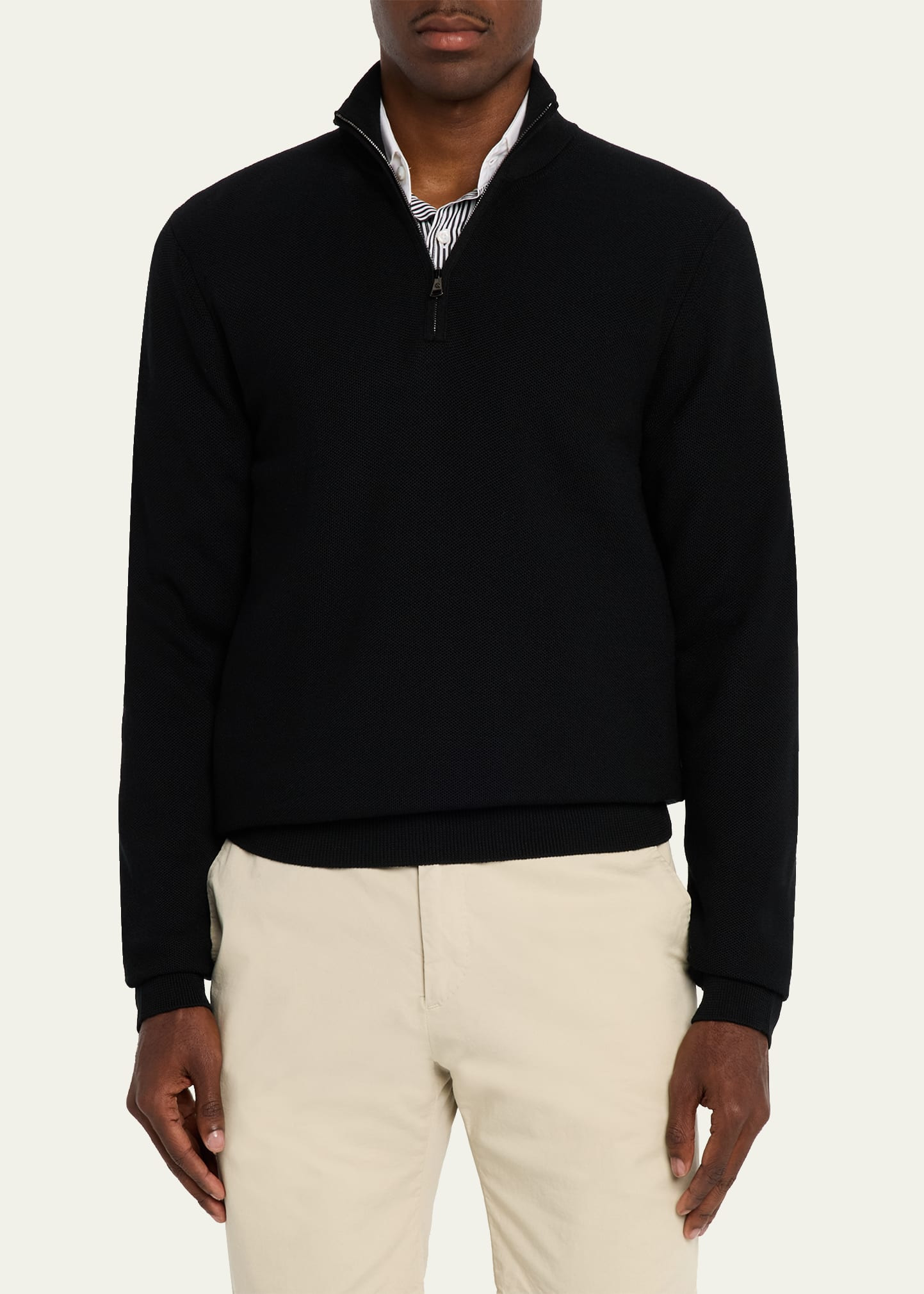 Men's Wool Knit Half-Zip Sweater - 4