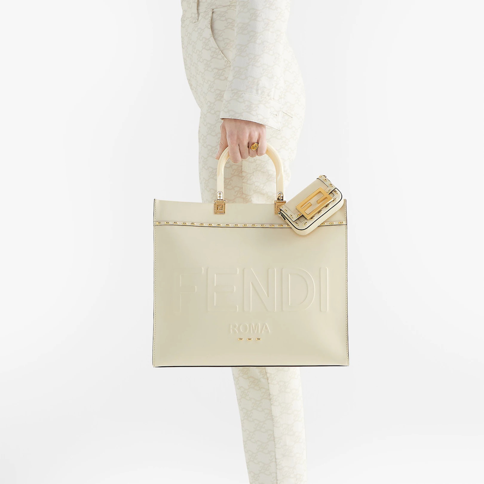White nappa leather charm - 5